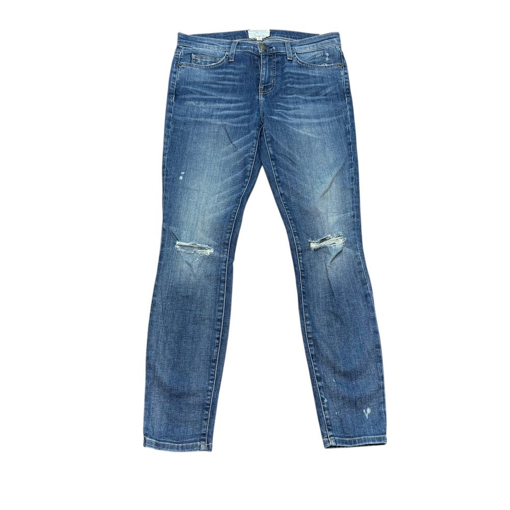 Current/Elliott Distressed Denim Jeans Women's Size 28 Ripped Knee Dark Wash - Picture 2 of 11